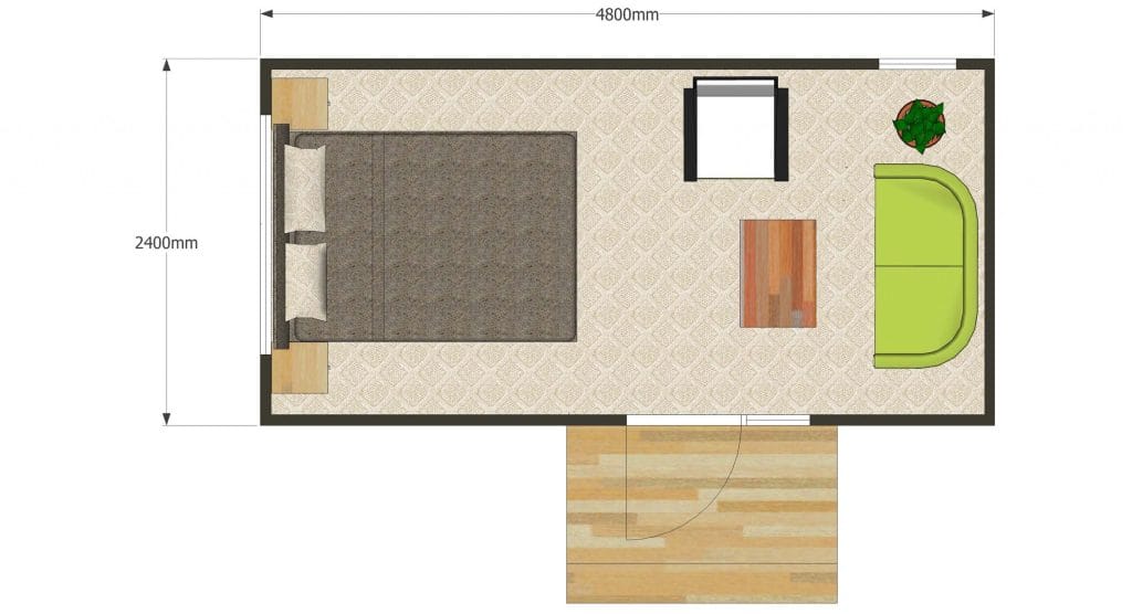 Large Portable Studio Cabin layout and dimensions