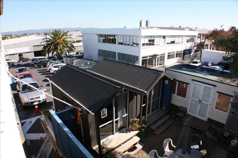 Portable office rental units for Youthline from above